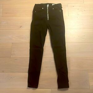 rag & bone Nina high-rise ankle skinny black jeans - size 24